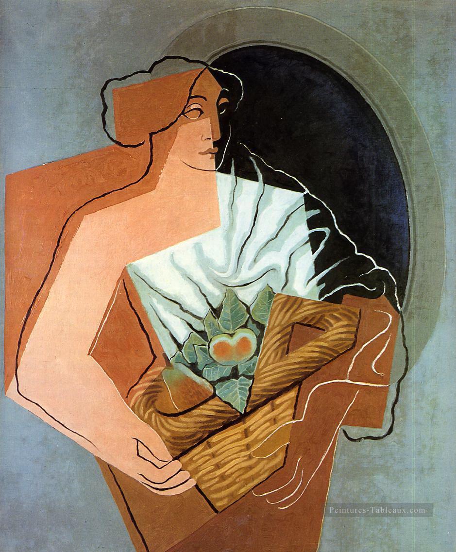 femme avec panier 1927 Juan Gris Peintures à l'huile